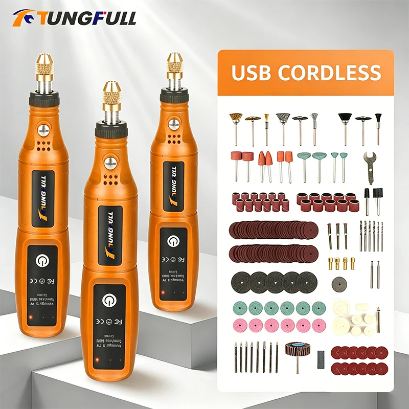 Power Tools Kit Set - Mini Moedor Elétrico TUNGFULL, Furadeira Elétrica