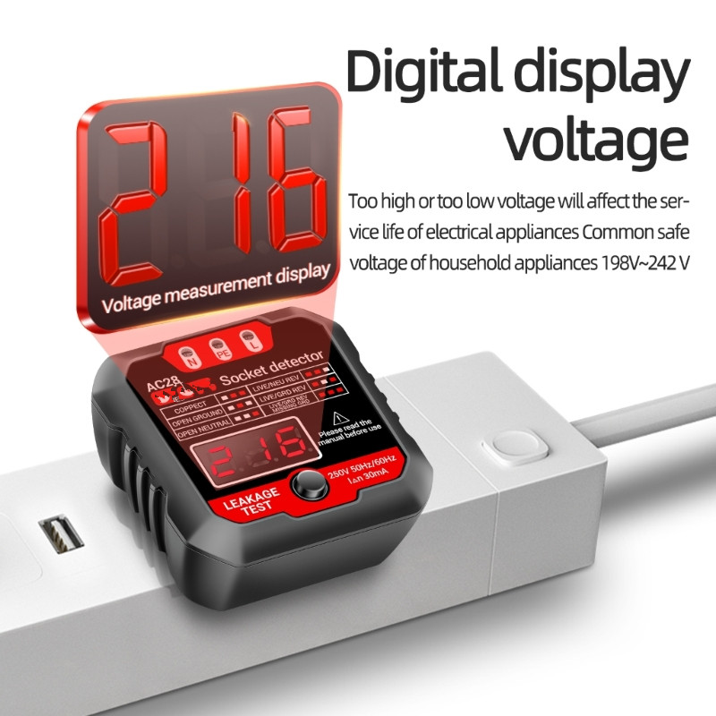 Power Tools Voltage - ANENG-AC28 Soquete Detector, Tomada Tester, LCD
