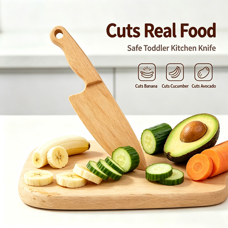Power Tools Kids - Faca infantil de madeira para cozinhar,