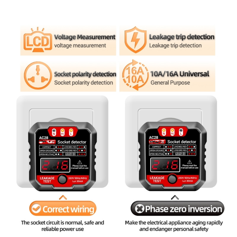 ANENG-AC28 Soquete Detector, T - Power Tools Voltage avaliação e preço